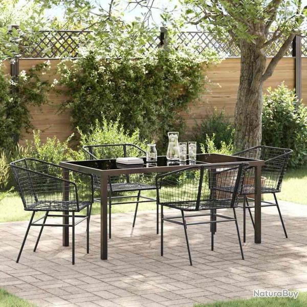 Ensemble de salle � manger pour jardin 5 pcs Noir polyrotin