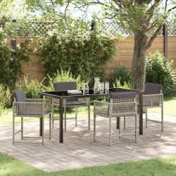 Ensemble de salle &agrave; manger pour jardin 5 pcs Gris clair