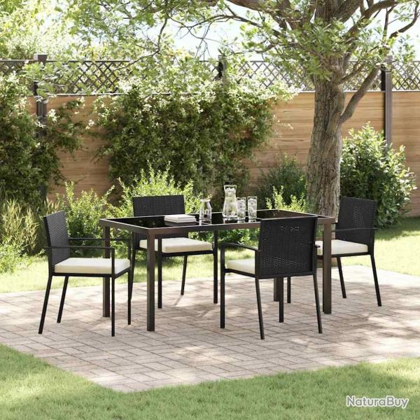 Ensemble de salle � manger pour jardin 5 pcs Noir