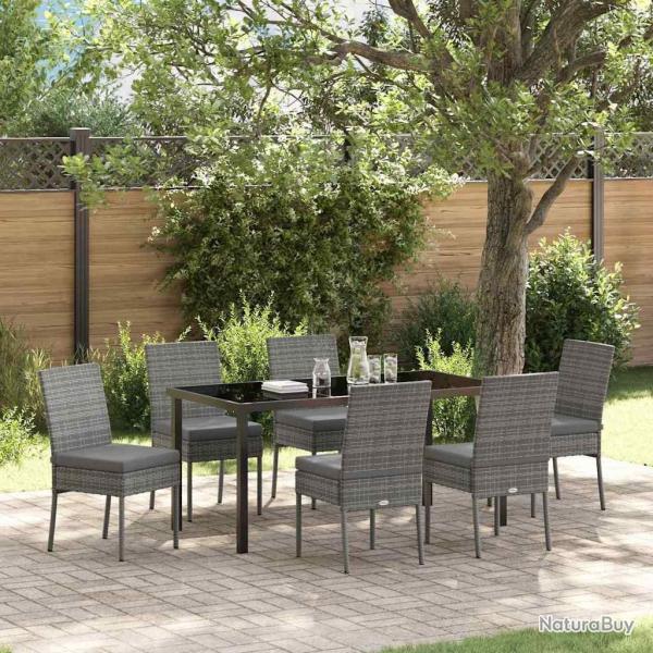 Ensemble de salle � manger pour jardin 7 pcs Gris