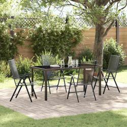 Ensemble de salle &agrave; manger pour jardin 5 pcs Anthracite