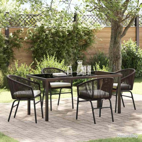 Ensemble de salle � manger pour jardin 5 pcs Marron