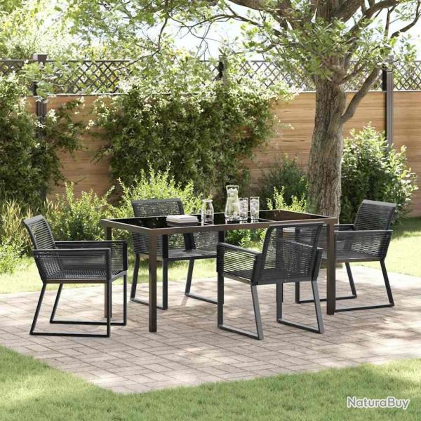 Ensemble de salle � manger pour jardin 5 pcs Noir