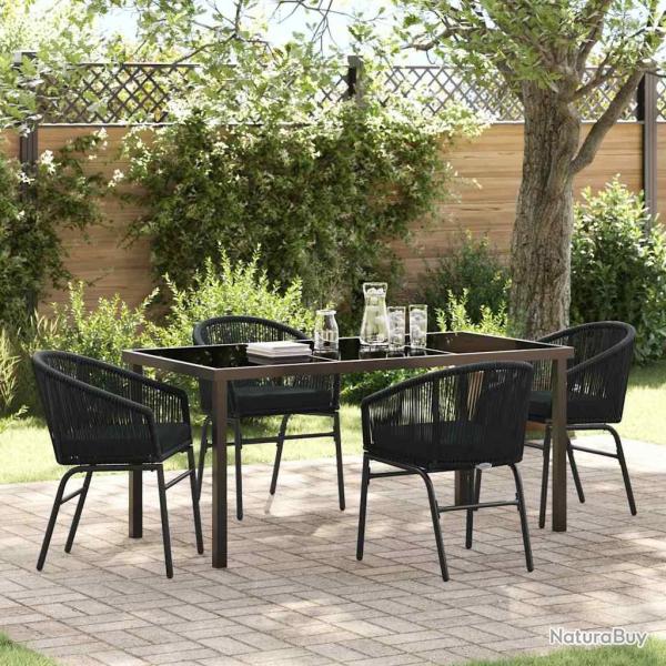 Ensemble de salle � manger pour jardin 5 pcs Noir