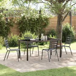 Ensemble de salle &agrave; manger pour jardin 5 pcs Anthracite