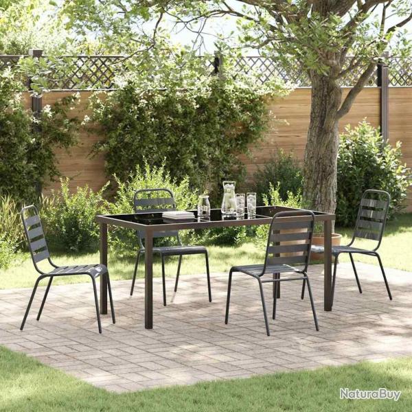 Ensemble de salle � manger pour jardin 5 pcs Anthracite