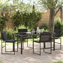 Ensemble de salle &agrave; manger pour jardin 5 pcs Noir