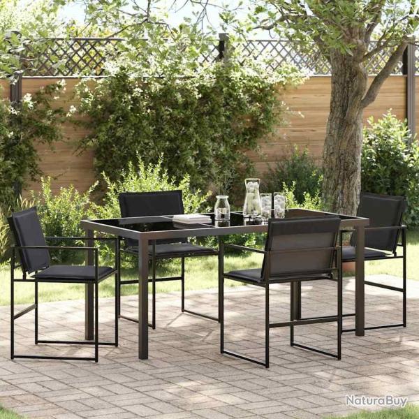 Ensemble de salle � manger pour jardin 5 pcs Noir