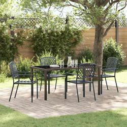 Ensemble de salle &agrave; manger pour jardin 5 pcs Anthracite
