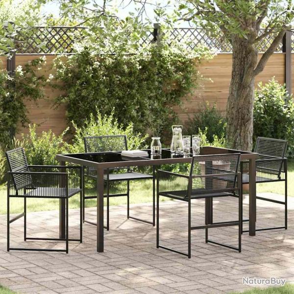 Ensemble de salle � manger pour jardin 5 pcs Noir
