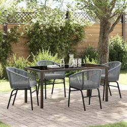 Ensemble de salle &agrave; manger pour jardin 5 pcs Anthracite