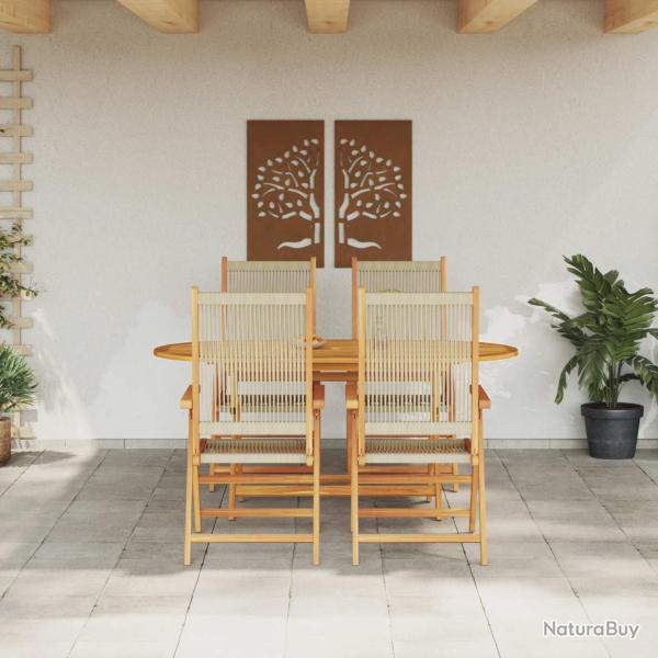 Ensemble de salle � manger pour jardin 5 pcs Beige