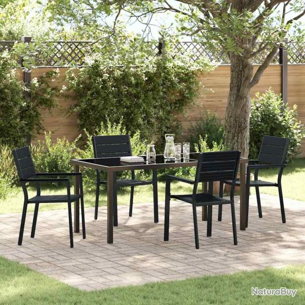 Ensemble de salle � manger pour jardin 5 pcs Noir