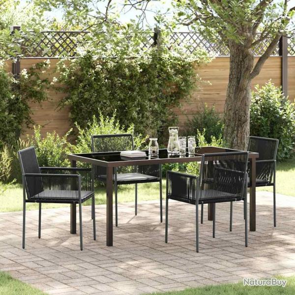 Ensemble de salle � manger pour jardin 5 pcs Noir Rotin PE