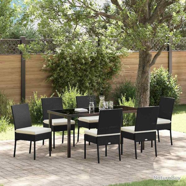 Ensemble de salle � manger pour jardin 7 pcs Noir