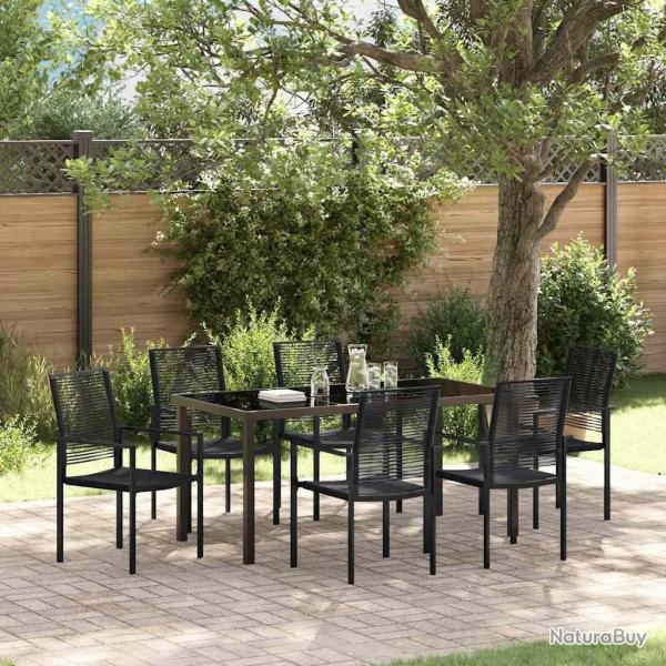 Ensemble de salle � manger pour jardin 7 pcs Noir