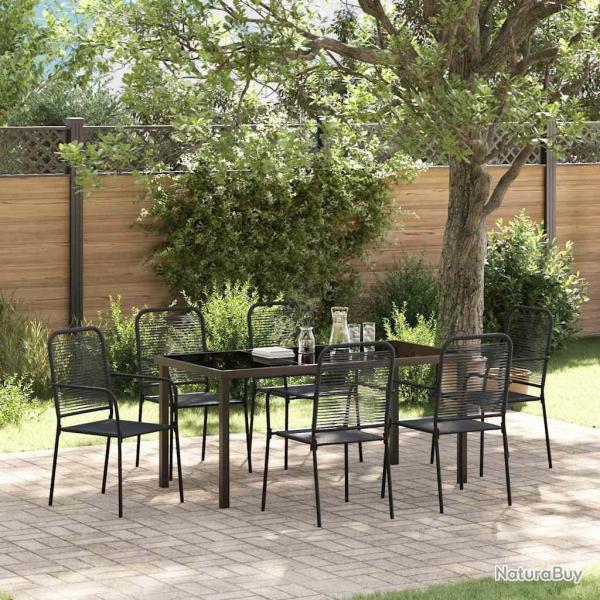 Ensemble de salle � manger pour jardin 7 pcs Noir