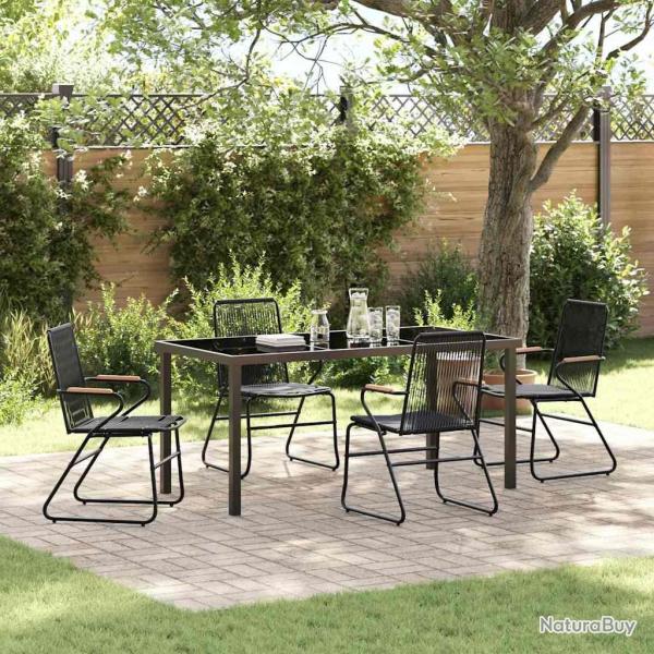 Ensemble de salle � manger pour jardin 5 pcs Noir