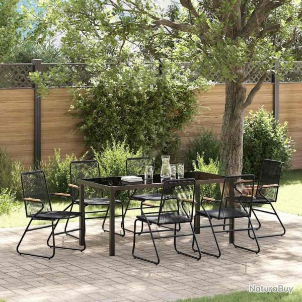 Ensemble de salle � manger pour jardin 7 pcs Noir