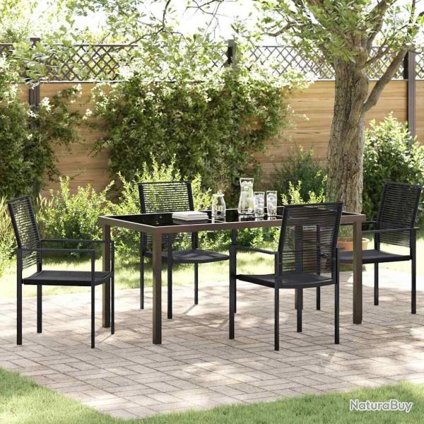 Ensemble de salle � manger pour jardin 5 pcs Noir