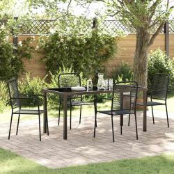 Ensemble de salle &agrave; manger pour jardin 5 pcs Noir