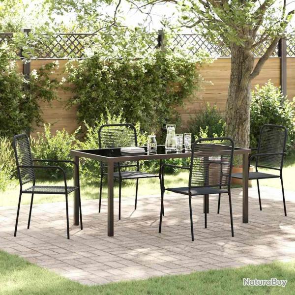 Ensemble de salle � manger pour jardin 5 pcs Noir