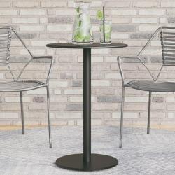 Table de jardin ronde noir &Oslash;50x72 cm acier