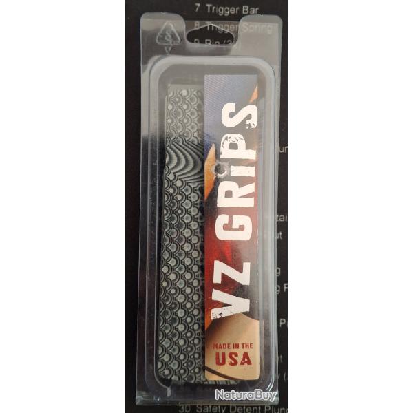 Plaquettes Grips 1911 en G10 gris noir VZ GRIPS