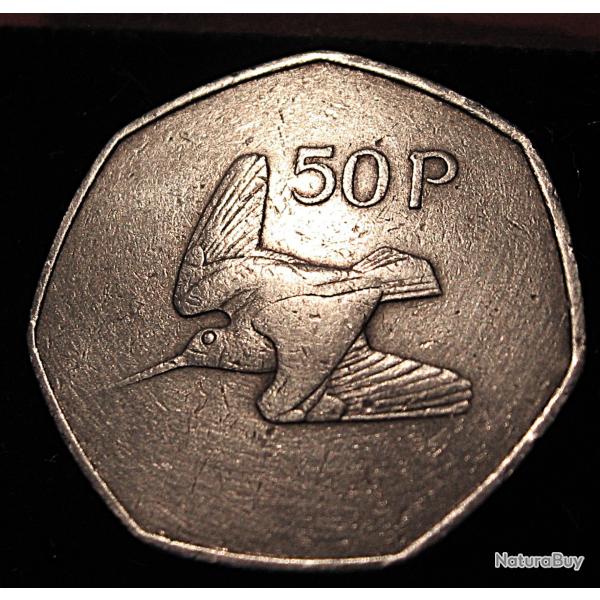 Eire, piece de 50 pences  (b�casse) de 1970   ttb