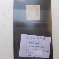 timbre napol&eacute;on ,jaune citron,non dentel&eacute;,oblit&eacute;r&eacute;,sign&eacute;,n&deg;13A,cot&eacute; yvert:90 euros