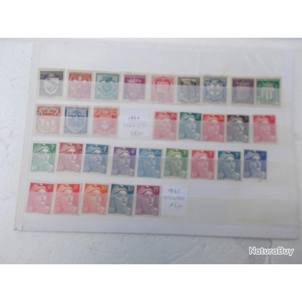 lot timbres armoiries et marianne de GANDON,neufs,sans charni�res,n�526 a 537 cot� yvert:38 euros