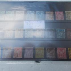 lot  de 24 timbres type SAGE, type 2,oblit&eacute;r&eacute;s!!tres bon &eacute;tat!cot&eacute; yvert:500 euros