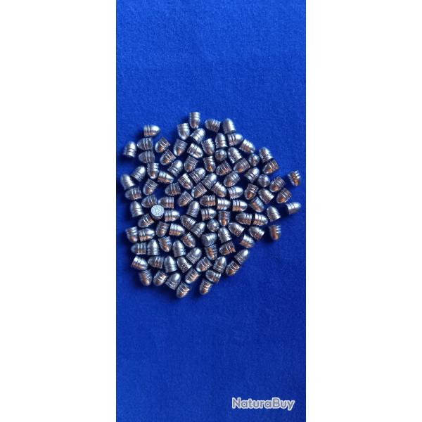 Balles ogivales nez rond, poudre noire calibre 44(450) x100