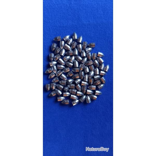 Balles ogivales nez pointu, poudre noire calibre 44(454) x100