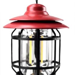 Lampe Lanterne led camping Vintage rechargeable Usb Type C rouge
