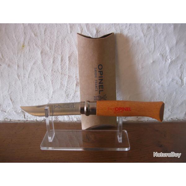 Couteau pliant , Ancien Opinel tampon rouge  " La main couronn�e " 1990 / 2000 Etat neuf Collection