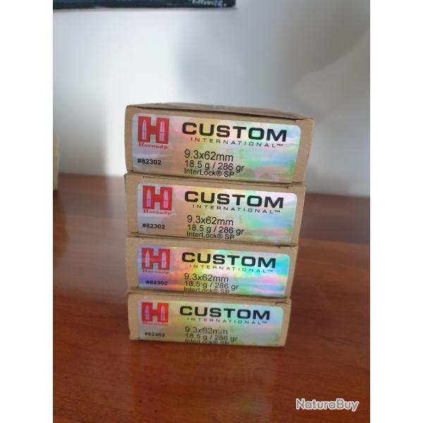 Hornady Custom 9,3 X 62 _ 4 Boites de 20