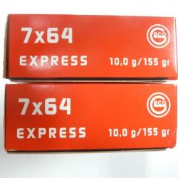 DM24 - LOT DE 40 Balles calibre 7x64 GECO EXPRESS POINTE POLYMERE 10G  155GR