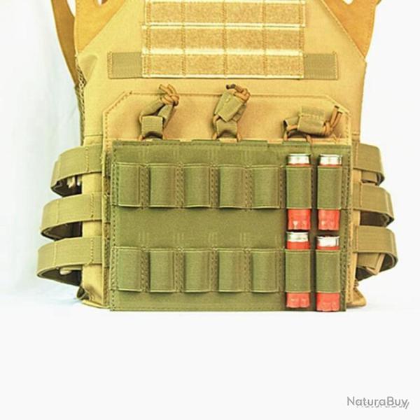 PORTE-CARTOUCHES 14 EMPLACEMENTS CALIBRE 12 - PORT VENTRAL - VERT