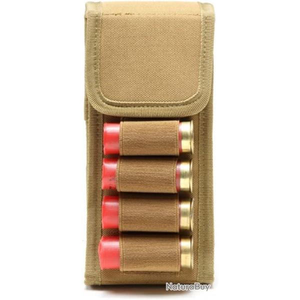 PORTE-CARTOUCHES 16 EMPLACEMENTS POUR CALIBRE 12 - KAKI