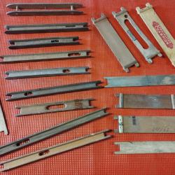 LOT ANCIEN 17 PLIOIRS DE P&Ecirc;CHE EN BOIS DONT PLUSIEURS AVEC LA MARQUE