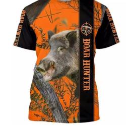 T-Shirt Streetwear impression 3D Motif Sanglier ref/099
