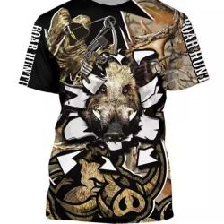 T-Shirt Streetwear impression 3D Motif Sanglier ref/105
