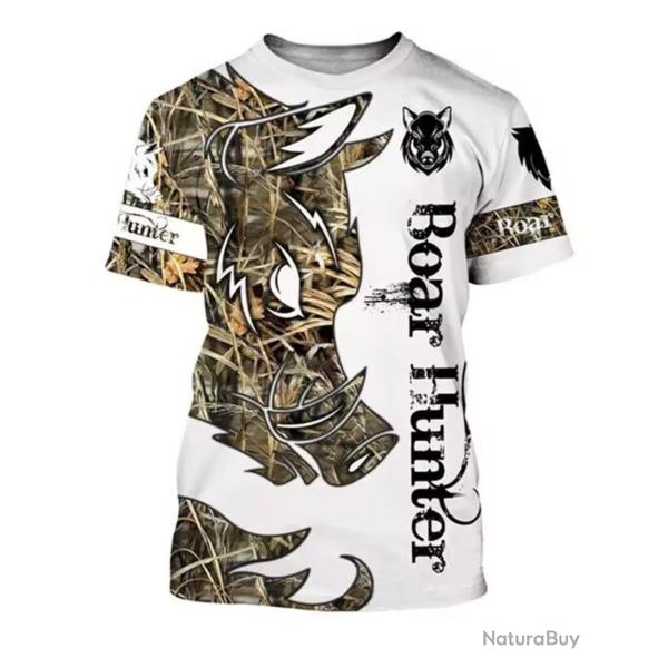 T-Shirt Streetwear impression 3D Motif Sanglier ref/107