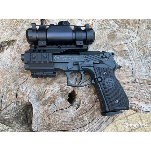 Coffret pistolet � plombs umarex  Beretta M92FS avec lunette point rouge et silencieux