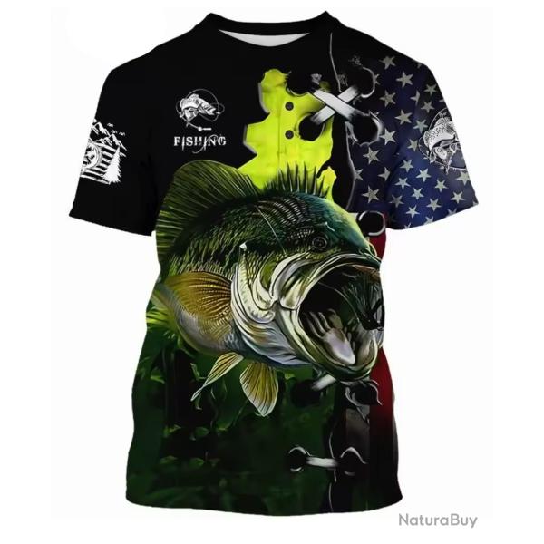 T-Shirt Streetwear impression 3D Motif P�CHE ref/421