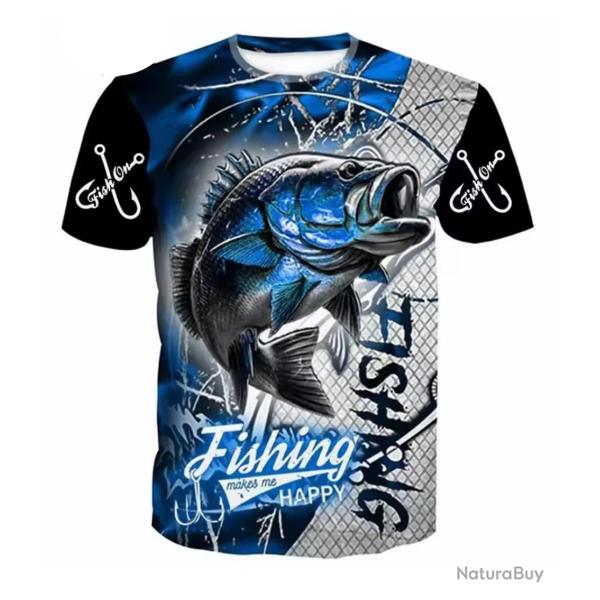T-Shirt Streetwear impression 3D Motif P�CHE ref/114