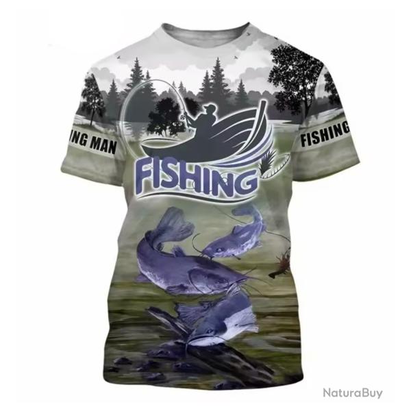 T-Shirt Streetwear impression 3D Motif P�CHE ref/113
