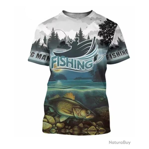 T-Shirt Streetwear impression 3D Motif P�CHE ref/116