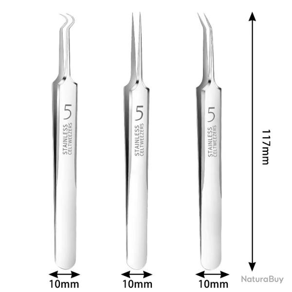 Ultra-fin Kit 3 Pinces � �piler Pro salon de beaut�